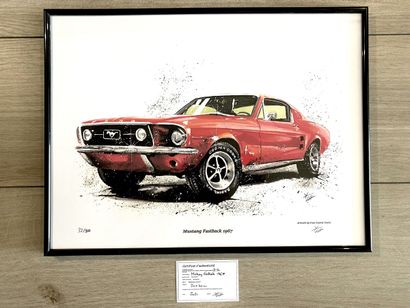 null Impression sur Papier Digital de l'oeuvre acrylique «Mustang Fastback» de Yvan...