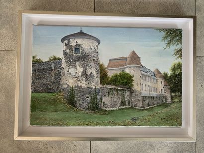 null ROSSILOL René, "Chateau du Forez", huile sur toile signée et datée 2005 en bas...