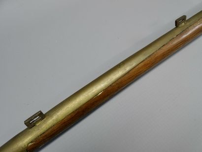 null Curieuse lance du type 1823, destinée au pavoisement, en bois et bronze. Correspondant...