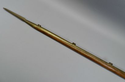 null Curieuse lance du type 1823, destinée au pavoisement, en bois et bronze. Correspondant...