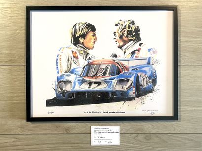 null Impression sur Papier Digital de l'oeuvre acrylique "Porsche 917 Bell et McQueen"...