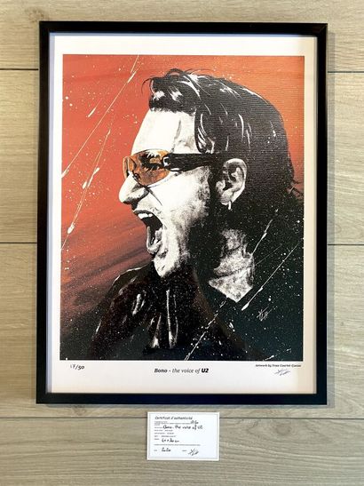 null Impression sur Papier Digital de l'oeuvre acrylique"Bono - U2" de Yvan Courtet...