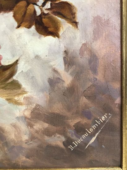 null DUCOULOMBIER B., "Jetée de roses", huile sur toile signée en bas à droite
