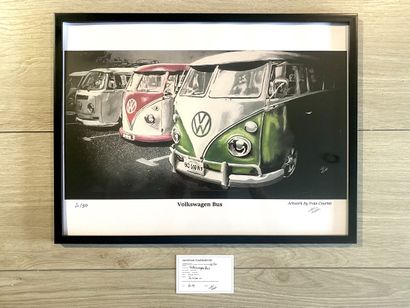 null Impression sur Papier Digital de l'oeuvre acrylique "VW BUS" de Yvan Courtet...