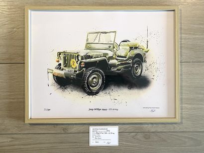 null Impression sur Papier Digital de l'oeuvre acrylique "Jeep Willys1944" de Yvan...