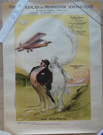 null Georges VILLA une affiche Aviation "Comité français de propagande aéronautique"...