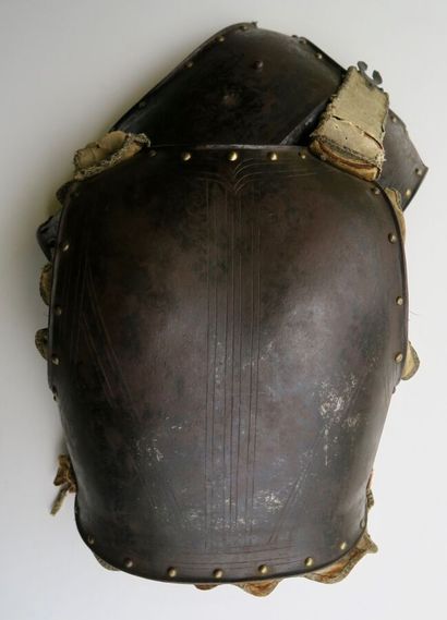null Mounted officer's breastplate. Steel breastplate and back, with proof print...