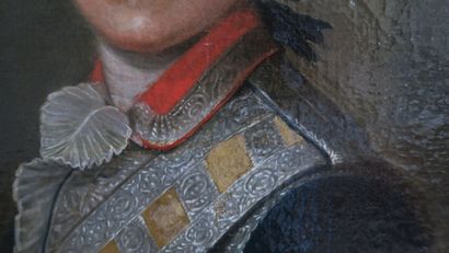 null Oil on canvas, Bodyguard of the third French company with his harness with the...