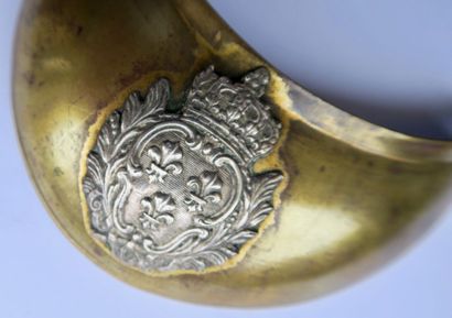 null Infantry officer's collar model 1767, gilded brass with silver arms of France...