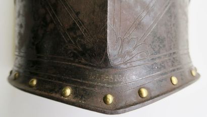 null Mounted officer's breastplate. Steel breastplate and back, with proof print...