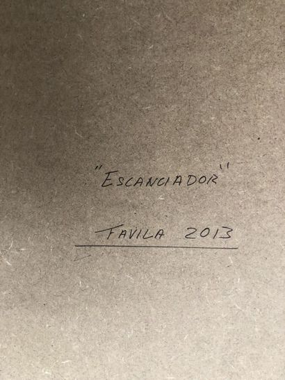 null TAVILA, "Escanciador", gouache signée en bas à droite marquée et datée 2013...