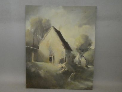 null PYAT Jean-Pierre, "Paysage", huile sur toile, 55 x 45,5 cm