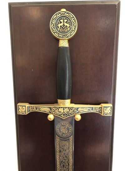 null The Sword of Excalibur, épée fantaisie avec support en bois, longueur 118 c...