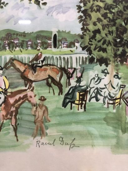 null DUFY Raoul (1877 - 1953) after, "Le Champ de course", lithograph signed in the...