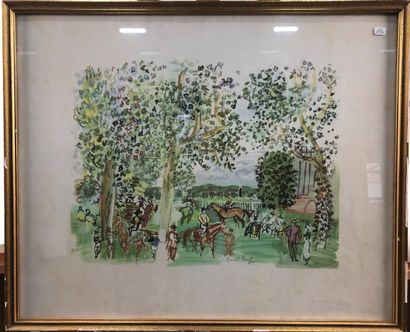 null DUFY Raoul (1877 - 1953) after, "Le Champ de course", lithograph signed in the...