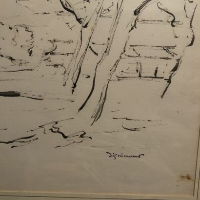 null DIGNIMONT André (1891-1965) "Paysage", dessin signé en bas à droite, 49 x 63,5...