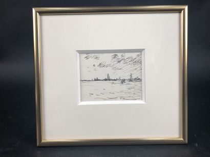null MARQUET Albert (1872-1939), "View of the lagoon, Venice", Indian ink monogrammed...