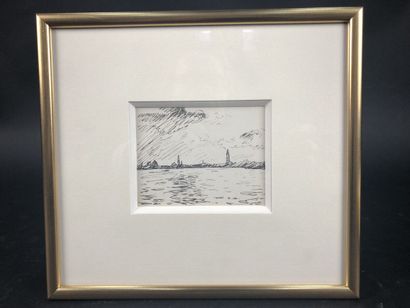 null MARQUET Albert (1872-1939), "View of the lagoon, Venice", Indian ink monogrammed...