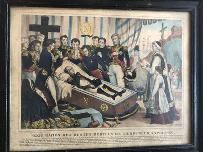 null [IMAGERIE POPULAIRE]. "Exhumation des restes mortels de l'empereur Napoléon",...
