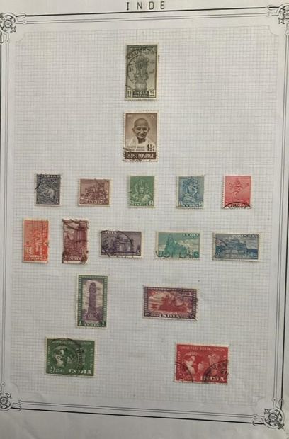 null 1 Collection de timbres Inde Népal Estonie Siam Bangladesh neufs et oblitér...