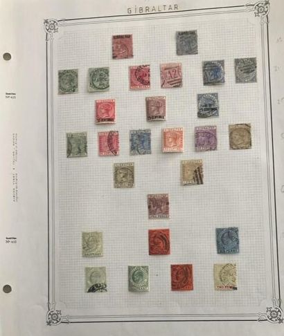 null 1 Collection de timbres Gibraltar Jersey Guernesey Iles de Main
