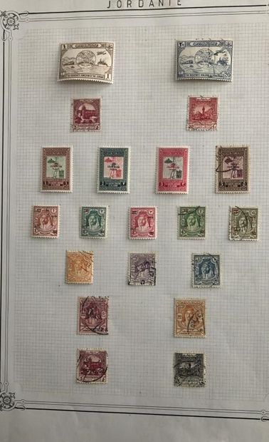 null 1 Collection de timbres Jordanie Qatar Liban Palestine Afghanistan Maldives...