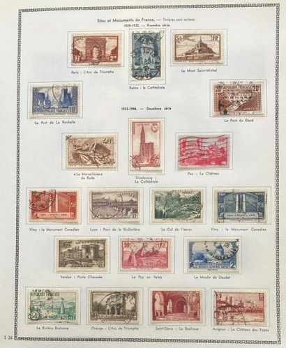 null 1 carton contenant 10 albums de timbres de France neufs et oblitérés periode...