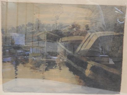 null REYNAUD Pierre (1881-1943) "Le Port" aquarelle signée en bas à gauche et datée...