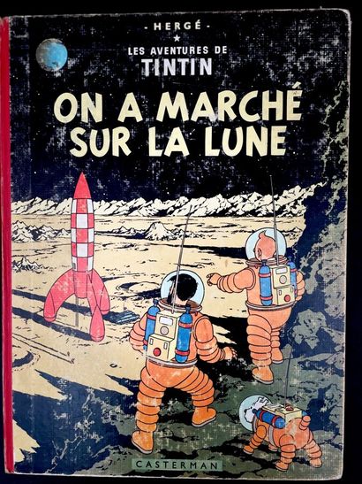 null HERGE * Les Aventures de TINTIN "On a marché sur la Lune" Casterman dos rouge...