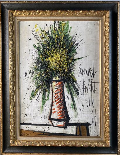 null Bernard BUFFET (1928-1999)
Bouquet de fleurs jaunes, 1964
Huile sur toile.
Signée...
