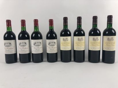 null LOT BORDEAUX 8 bouteilles : Château LA FONTAINE FRONSAC 1993, 4 bouteilles et...