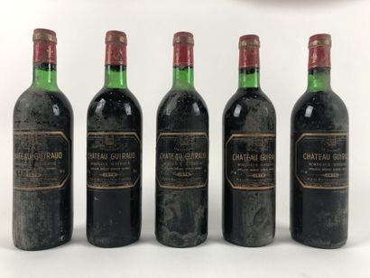 null LOT BORDEAUX : Château GUIRAUD rouge 1979, 6 bouteilles.