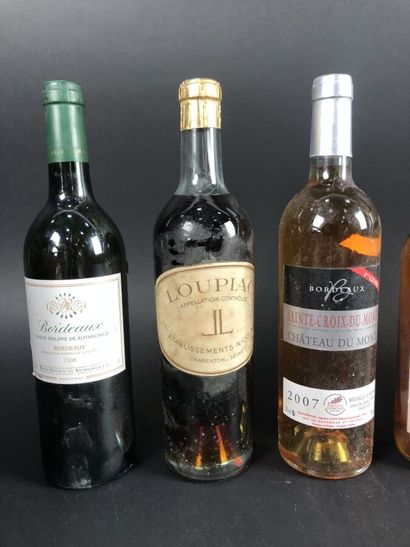 null LOT 10 bouteilles BORDEAUX majoritairement liquoreux : château sablat 2001,...