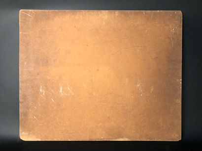 null BERGERAT Philippe (1926), "Vue d'une place", huile sur carton signée en bas...