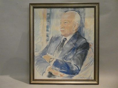 null RUY André, "Portrait d'homme", huile sur toile signée en bas à droiteet datée...