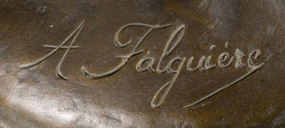null Alexandre FALGUIERE (1831-1900) 
Diane chasseresse
Epreuve en bronze à patine...