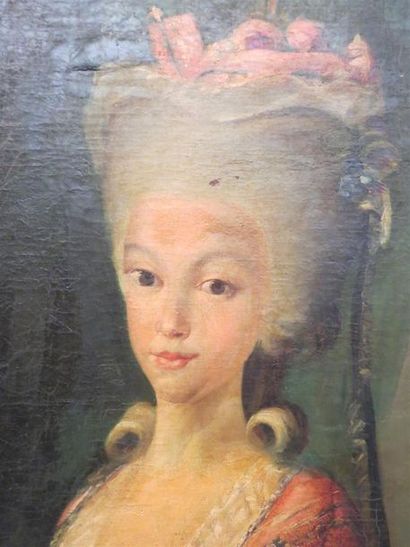null ECOLE FRANCAISE, XVIIIe
Jeune fille à l'oiseau
Huile sur toile
80 x 59 cm
(accidents,...