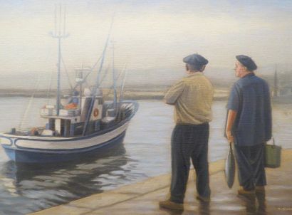 null Carlos COBIAN GIL-DELGADO (né en 1952)
Retour de pêche
Huile sur toile signée...