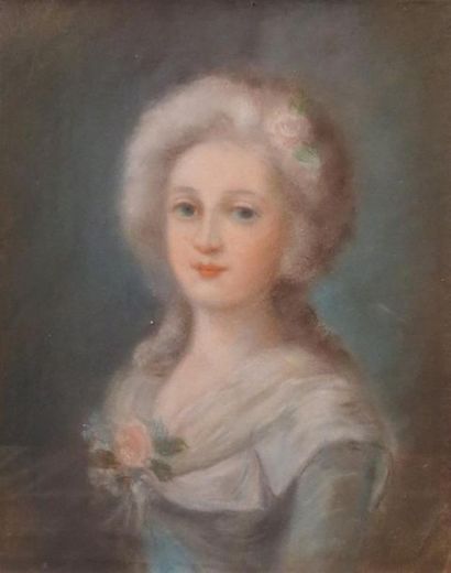 null ECOLE FRANCAISE XIXe
Portrait de dame à la rose
Pastel
27 x 21 cm