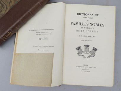 null CHAMPEVAL (J.-B.). DICTIONNAIRE DES FAMILLES NOBLES ET NOTABLES DE LA CORREZE....