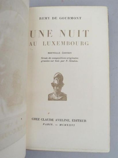 null GOURMONT (Remy de). UNE NUIT AU LUXEMBOURG. Paris, Aveline, 1926. In-12 maroquin...