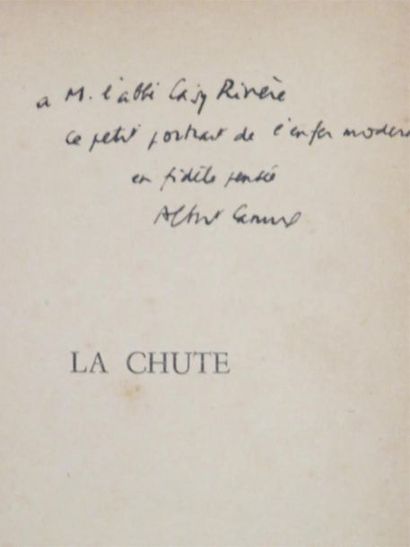 null CAMUS (Albert). LA CHUTE. Paris, Gallimard, 1956. In-12 broché ; Premier plat...