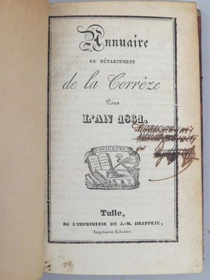 null ALMANACH [puis] ANNUAIRE DE LA CORRÈZE. Tulle, Chirac [puis] Drappeau, 1800-1857....