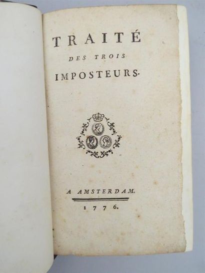null [ATHÉISME]. TRAITÉ DES TROIS IMPOSTEURS. Amsterdam, sans nom d'éditeur, 1776....