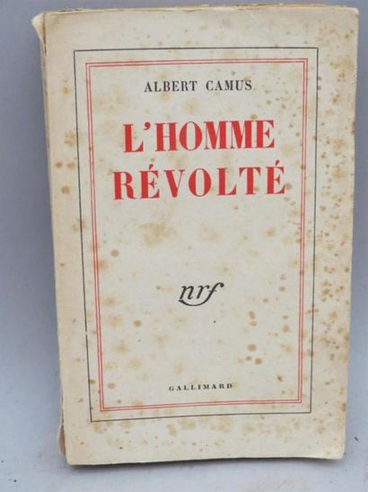 null CAMUS (Albert). L'HOMME RÉVOLTÉ. Paris, Gallimard, 1950. In-12 broché ; rousseurs...