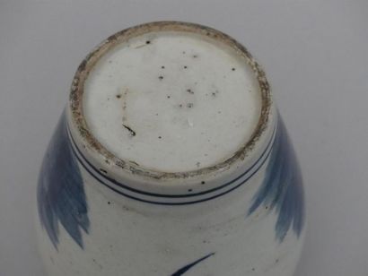 null Pot à gingembre en porcelaine blanc-bleu à décor de quilin
H : 15 cm
 (fel de...