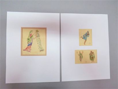 null Georges Antoine ROCHEGROSSE (1859-1938)
Trois études en couleurs pour "La Chaine...