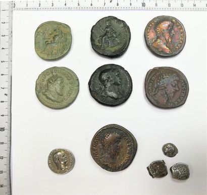 Monnaies antiques: lot de 11 pièces, sept...