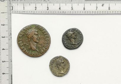 Lot de 3 monnaies de Nerva comprenant: 1...