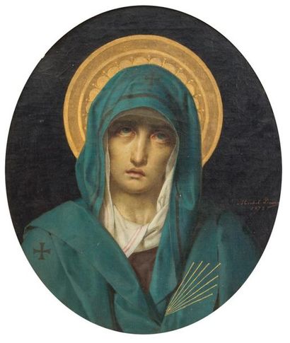 null Michel DUMAS (1812-1885)
Vierge levant les yeux au ciel
Huile sur toile, signée...
